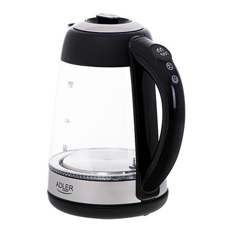 Adler | Kettle | AD 1285 | Electric | 2200 W | 1.7 L | Glass/Stainless steel | 360° rotational base | Grey - 3